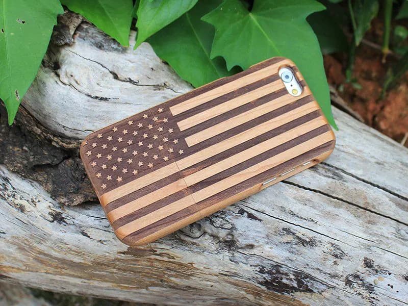 image-Wood USA Flag iPhone Case