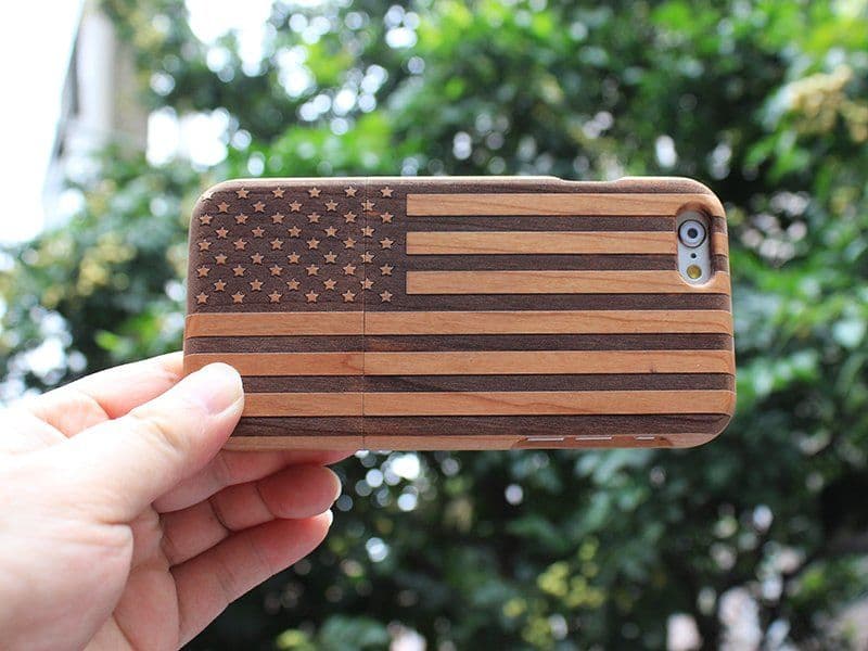 image-Wood USA Flag iPhone Case