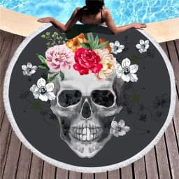 image-Sugar skull beach towel