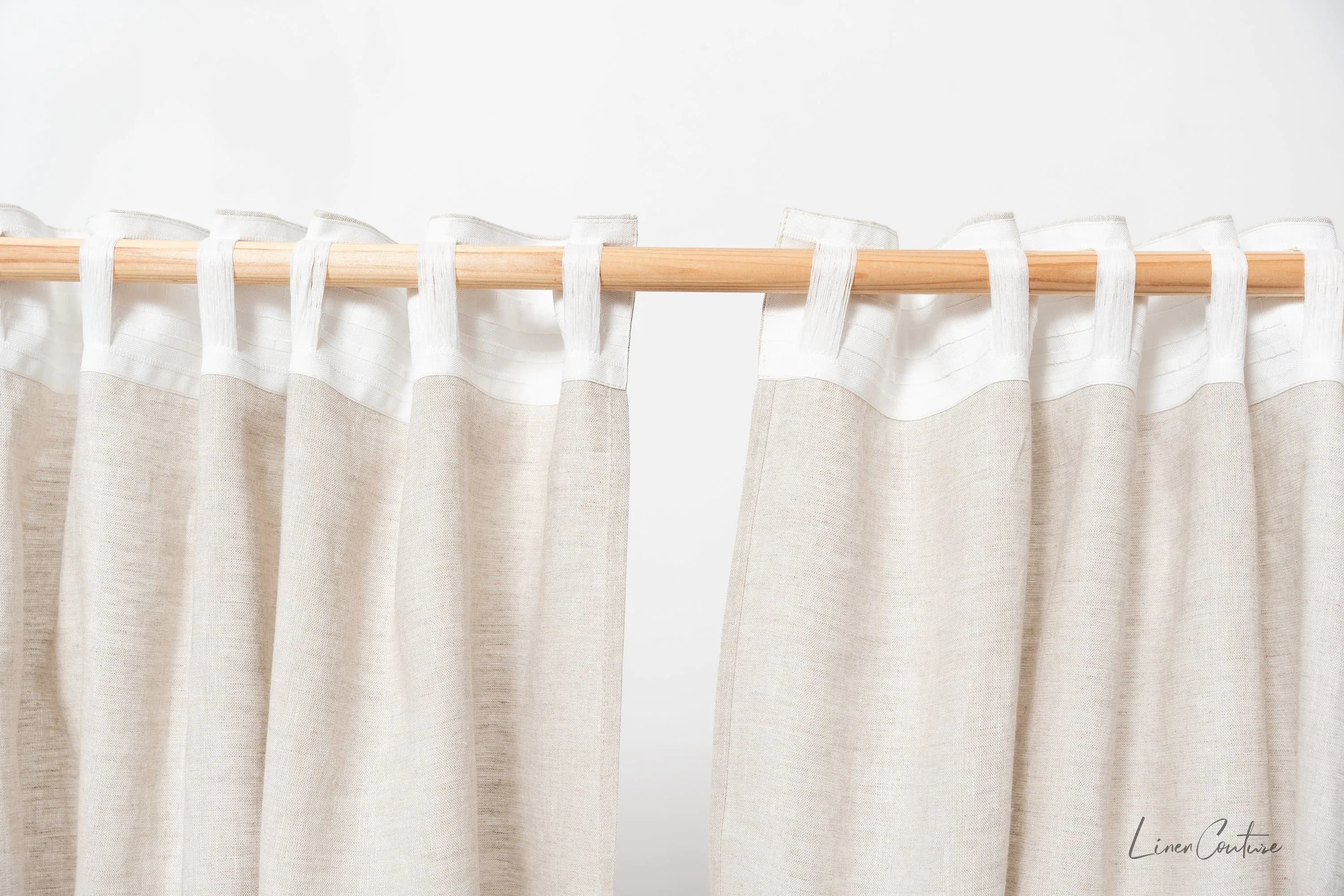 image-Natural Light linen curtain with multifunctional heading tape