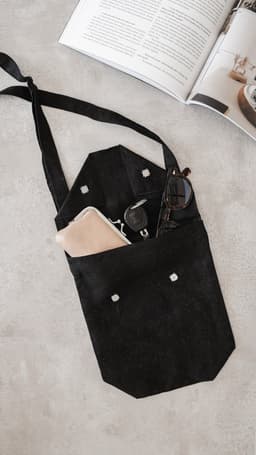 image-Honey Linen Shoulder Bag with Coconut Buttons and Adjustable Strap