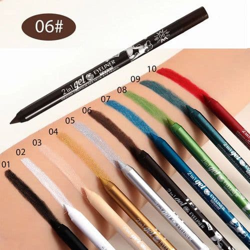 image-Waterproof Eyeliner Long Lasting Pencil Colourful Pigment Blue Black
