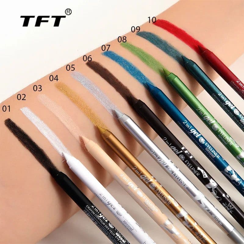 image-Waterproof Eyeliner Long Lasting Pencil Colourful Pigment Blue Black