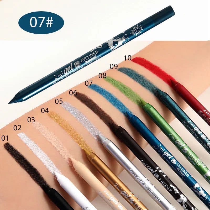 image-Waterproof Eyeliner Long Lasting Pencil Colourful Pigment Blue Black