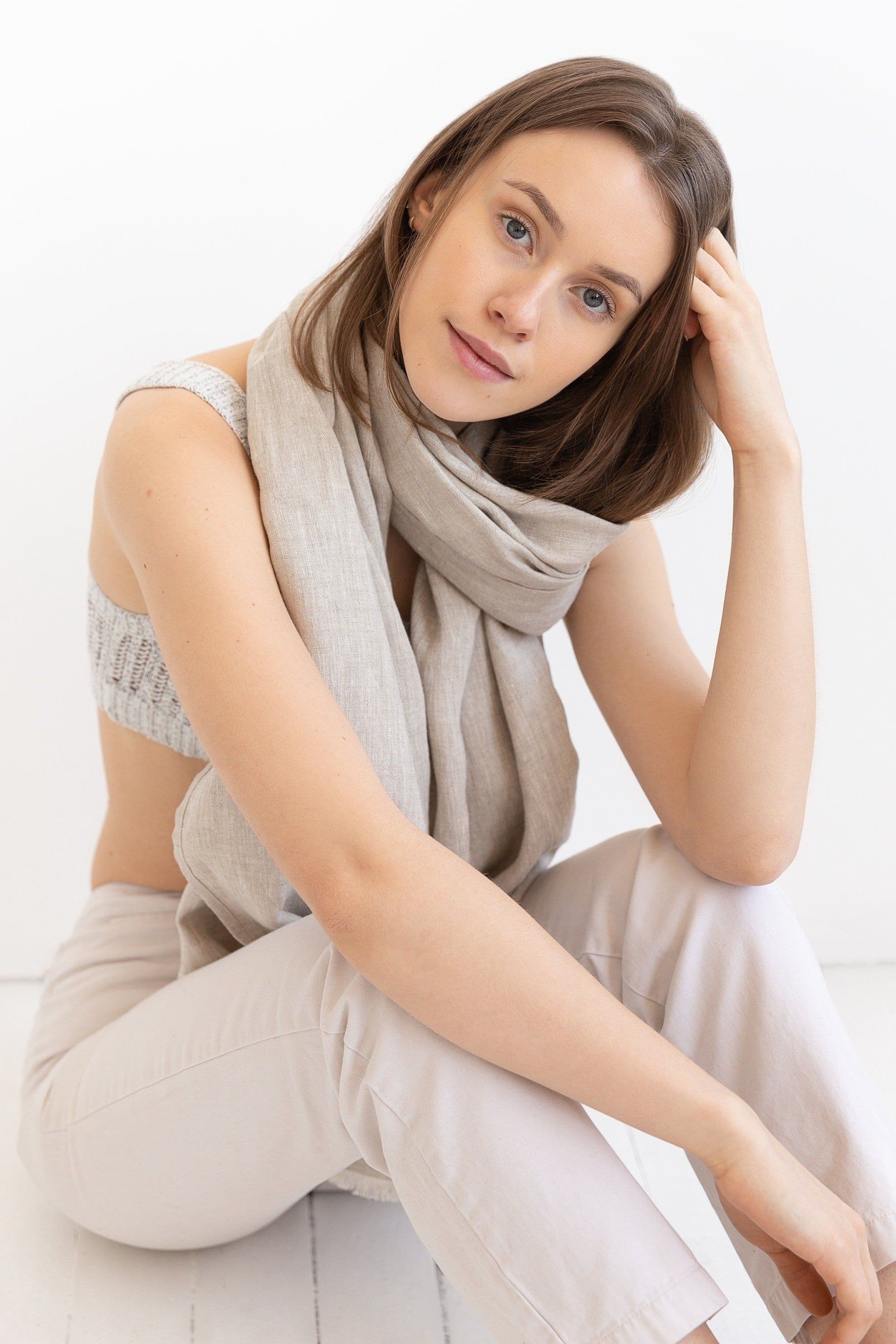 image-Natural Light linen scarf