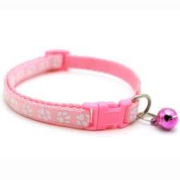 image-Pet Chacha Paw Print Bell Collar, Mixed Color, PP Material, Universal Fit