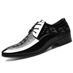 image-Spring new bright leather shoes men's business formal shoes large size men's shoes all-match wedding shoes one drop