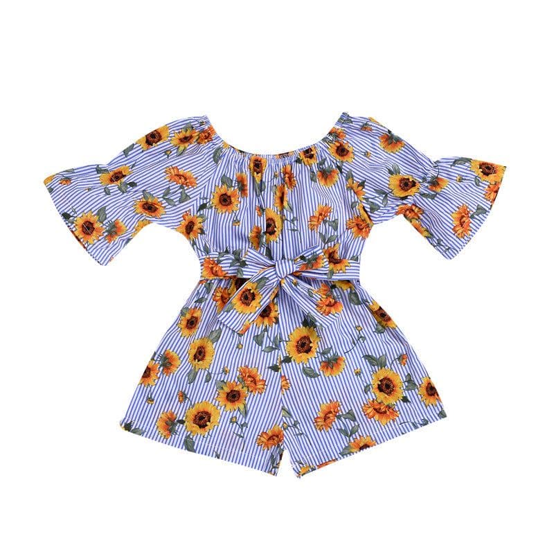image-ins new rose flower print girls' jumpsuit baby clothes bowknot romper climbing jumpsuit jumpsuit