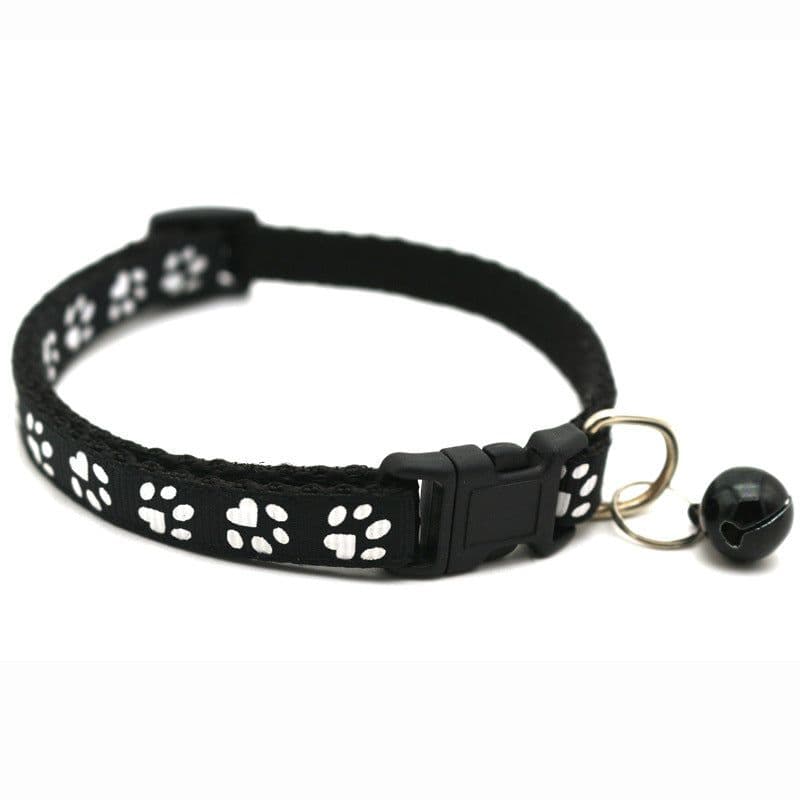 image-Pet Chacha Paw Print Bell Collar, Mixed Color, PP Material, Universal Fit