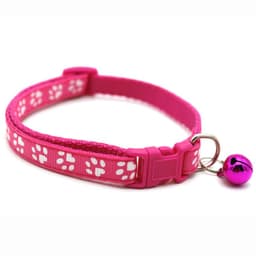 image-Pet Chacha Paw Print Bell Collar, Mixed Color, PP Material, Universal Fit