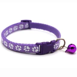 image-Pet Chacha Paw Print Bell Collar, Mixed Color, PP Material, Universal Fit