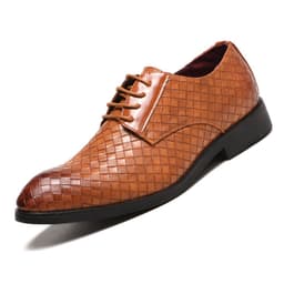 image-Men's Black Leather Shoes Size 48 Low Cut