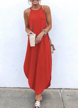 image-Leaves Green Round Neck Polyester Dress 5XL