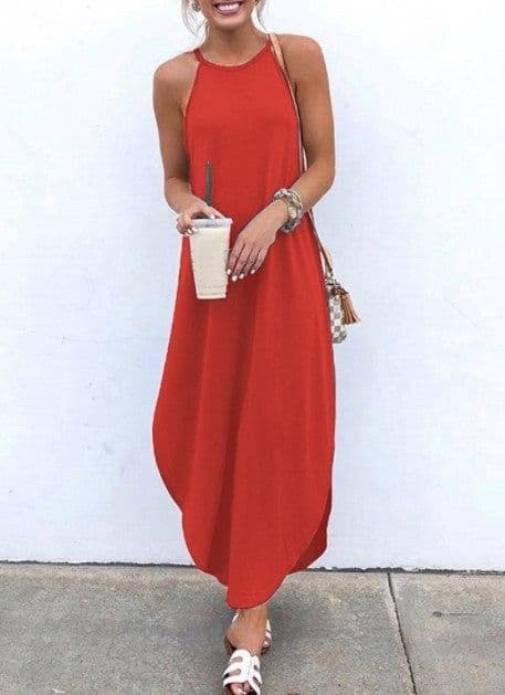 image-Leaves Green Round Neck Polyester Dress 5XL