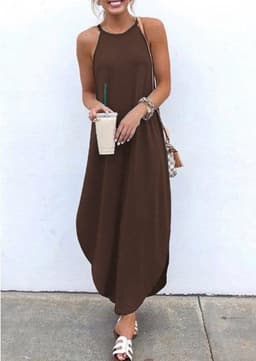 image-Leaves Green Round Neck Polyester Dress 5XL