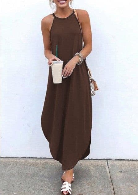 image-Leaves Green Round Neck Polyester Dress 5XL