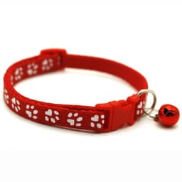 image-Pet Chacha Paw Print Bell Collar, Mixed Color, PP Material, Universal Fit