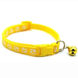 image-Pet Chacha Paw Print Bell Collar, Mixed Color, PP Material, Universal Fit