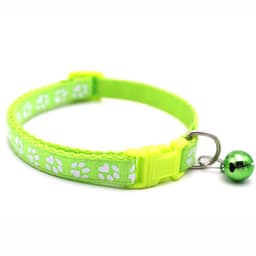 image-Pet Chacha Paw Print Bell Collar, Mixed Color, PP Material, Universal Fit