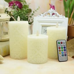 image-LED flat mouth hollow pattern 18-key remote control electronic candle romantic birthday wedding smokeless candle decorative light