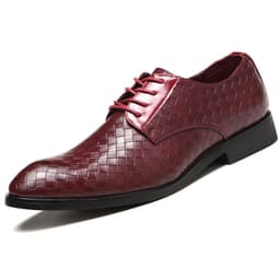 image-Men's Black Leather Shoes Size 48 Low Cut
