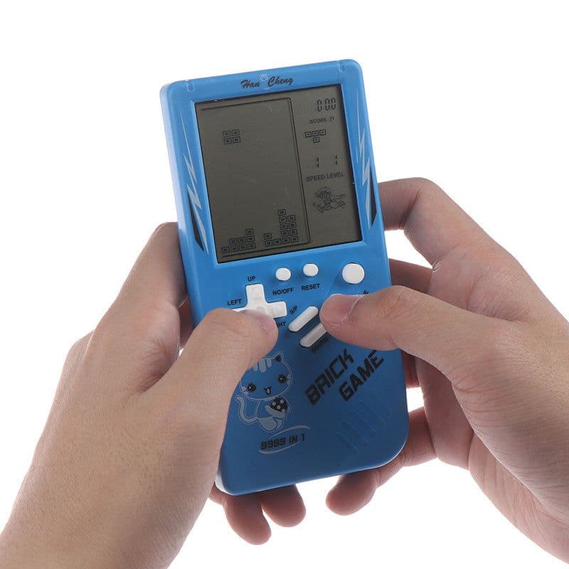 image-Retro Childhood Tetris Handheld Game Player Blue