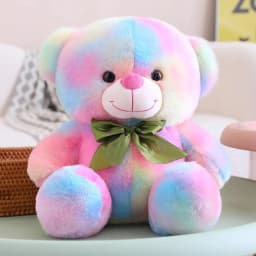 image-Rainbow Teddy Bear Plush Toy 30cm