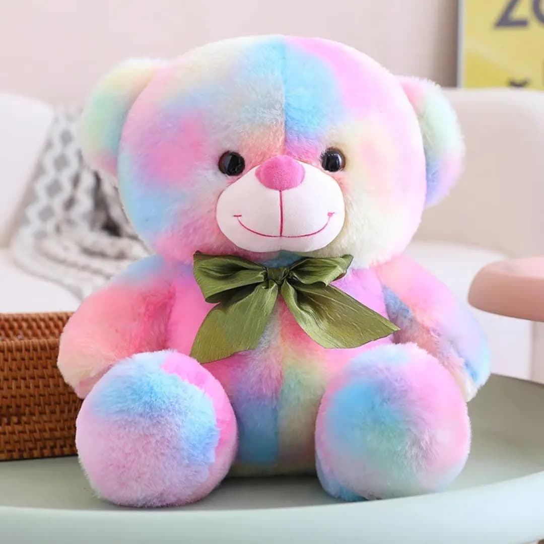 image-Rainbow Teddy Bear Plush Toy 30cm