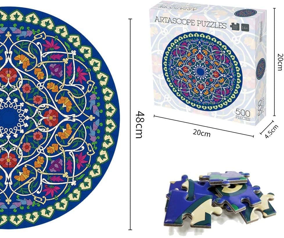 image-500 Pieces Round Artascope Puzzles for Adults Kids