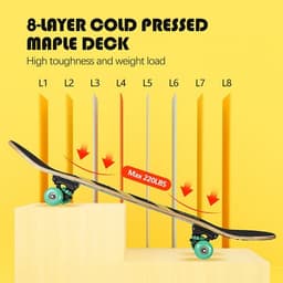 image-Kids Professional Double Kick Maple Kids Skateboards for Beginners