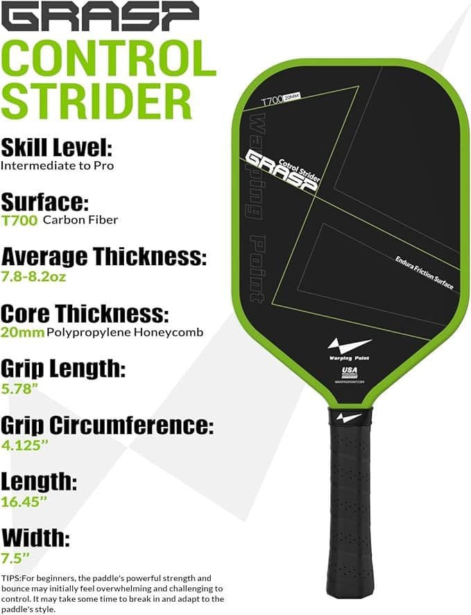 image-GRASP CONTROL PICKLEBALL PADDLE 20mm