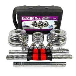 image-44LBS Adjustable Cast Iron Dumbbell Sets with Portable Packing Box