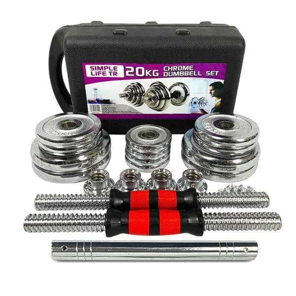 image-44LBS Adjustable Cast Iron Dumbbell Sets with Portable Packing Box