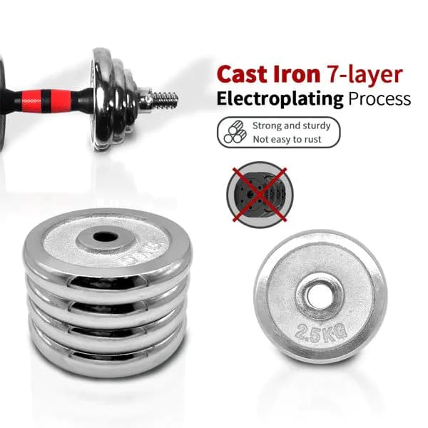 image-44LBS Adjustable Cast Iron Dumbbell Sets with Portable Packing Box