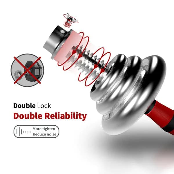 image-44LBS Adjustable Cast Iron Dumbbell Sets with Portable Packing Box
