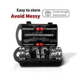 image-44LBS Adjustable Cast Iron Dumbbell Sets with Portable Packing Box