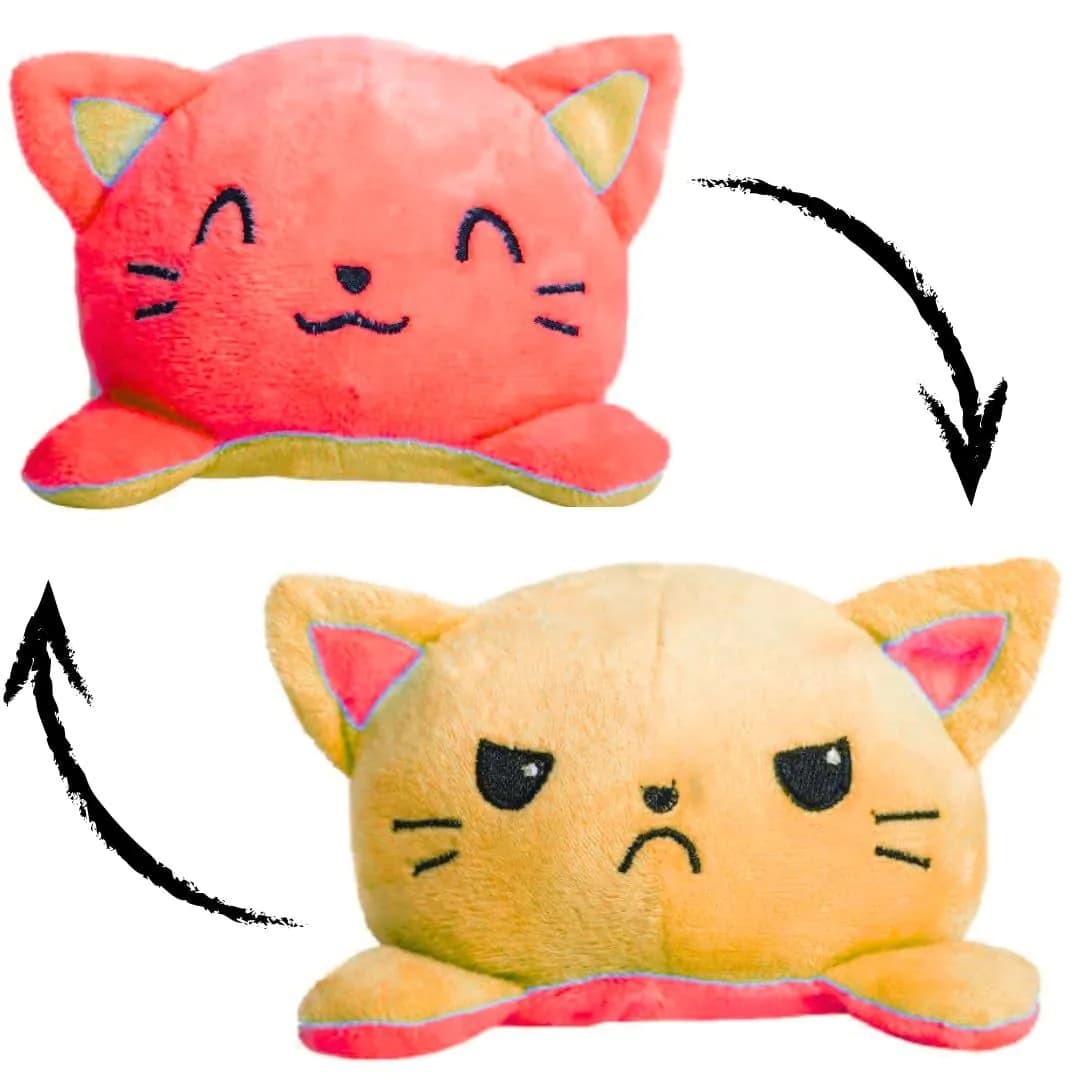 image-Reversible Cat Plush Soft Toy for Kids