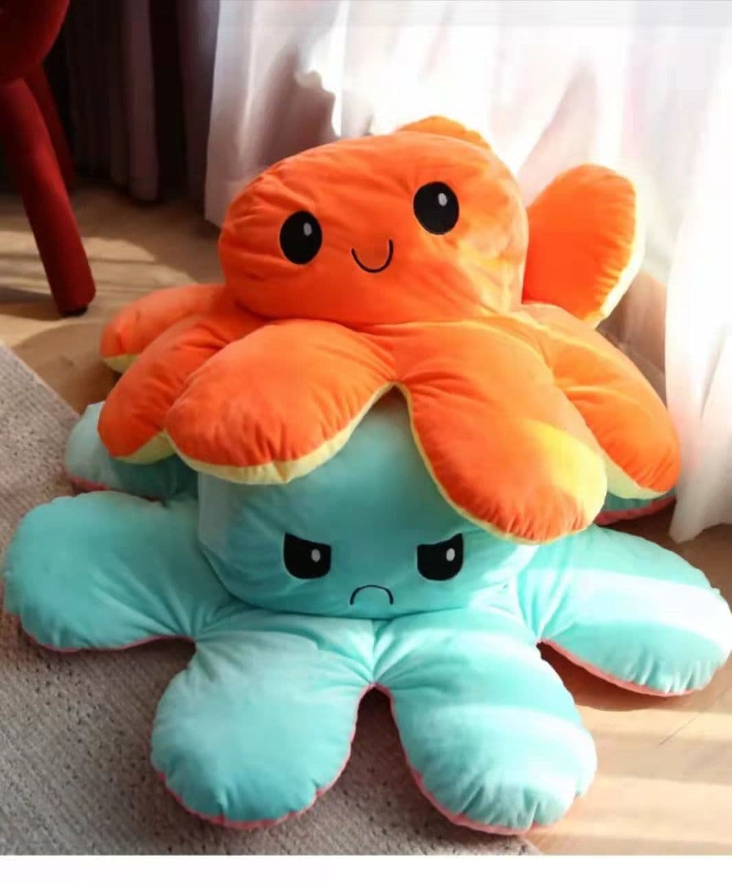 image-90cm-130cm Reversible Flip Giant Octopus Stuffed Plush Doll Gift Toys