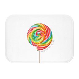 image-Lollipop Sweetness of Life in White Message Bath Mat