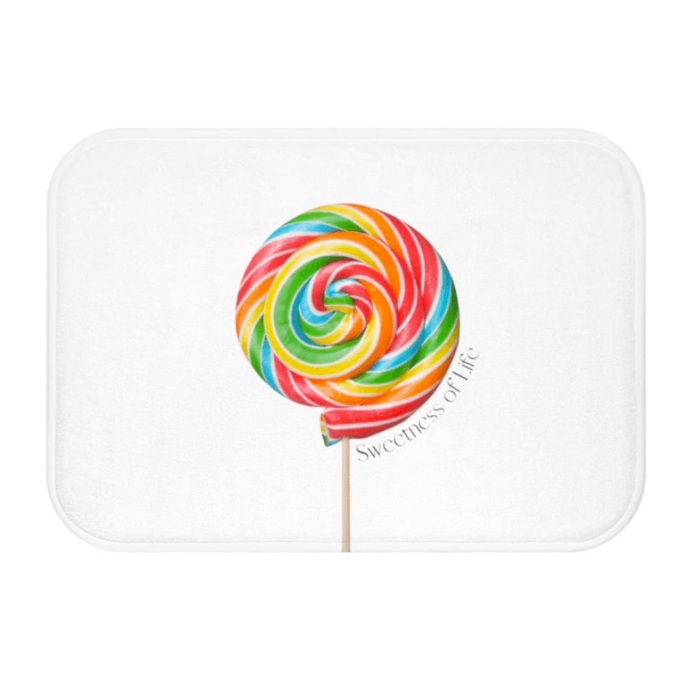 image-Lollipop Sweetness of Life in White Message Bath Mat