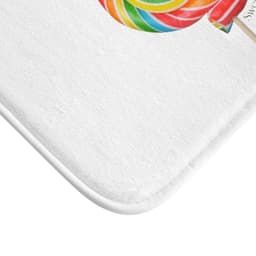 image-Lollipop Sweetness of Life in White Message Bath Mat