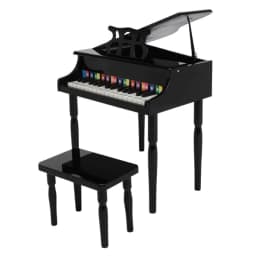 image-Wooden Toys 30-key Children's Wooden Piano with Music Stand