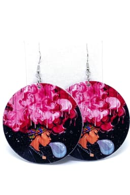 image-Hoops - Pink Afro Queen