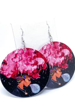 image-Hoops - Pink Afro Queen