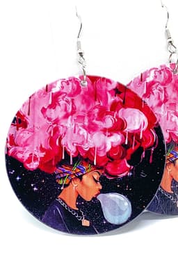 image-Hoops - Pink Afro Queen