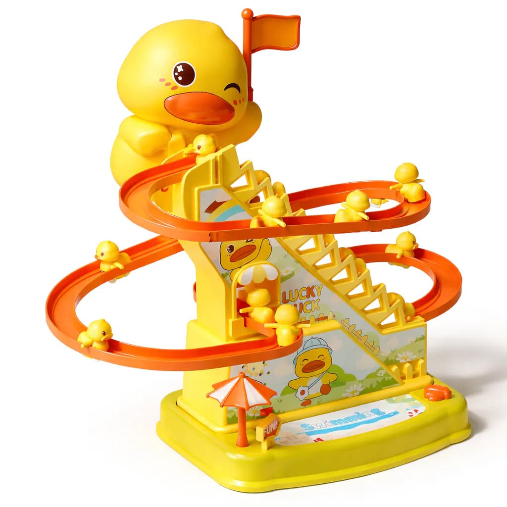 image-Electric Duck Stair Climbing Roller Coaster Toy