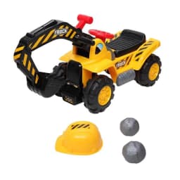 image-Children's Excavator Toy Car Without Power Two Plastic Stones