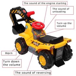 image-Children's Excavator Toy Car Without Power Two Plastic Stones