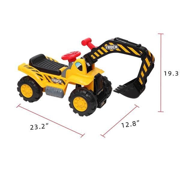 image-Children's Excavator Toy Car Without Power Two Plastic Stones