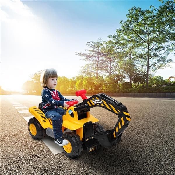 image-Children's Excavator Toy Car Without Power Two Plastic Stones